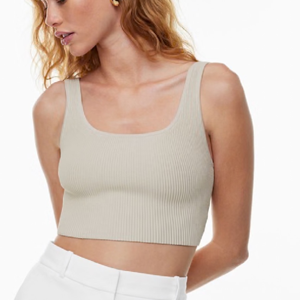 Aritzia Babaton Sculpt Knit Squareneck Cropped Tank
